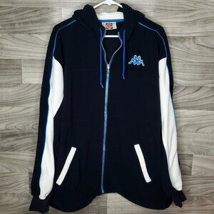 Vintage Kappa Y2K Full Zip-Up Hooded Jacket Sweatshirt Mens Size XL 90s